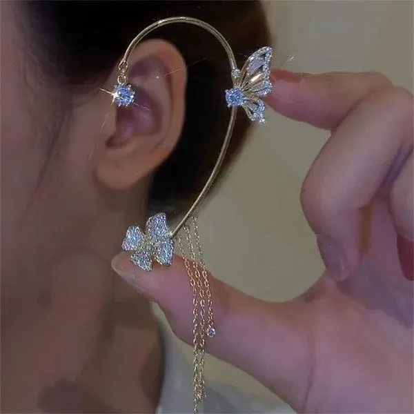 Butterfly Flower Tassel Earrings